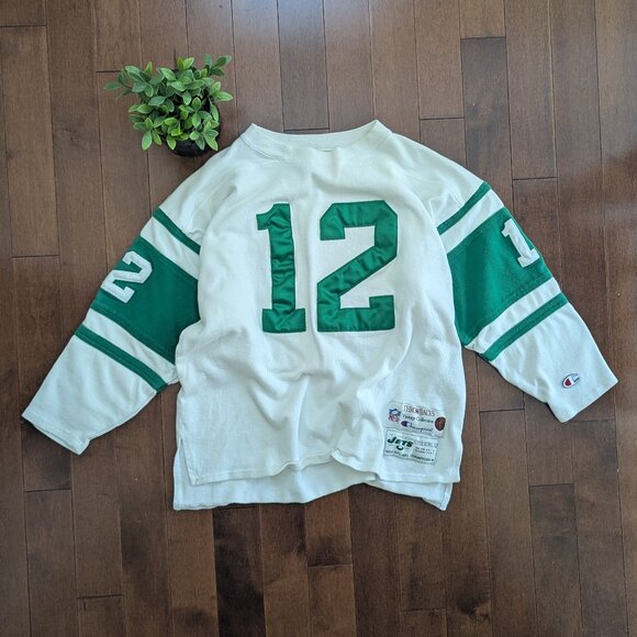 NEW YORK JETS JOE NAMATH VINTAGE CHAMPION SWEATER JERSEY - Picture 1 of 4